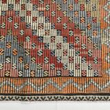 Burgundy & Green Turkish Vintage Kilim Rug