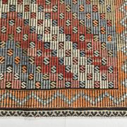 Burgundy & Green Turkish Vintage Kilim Rug
