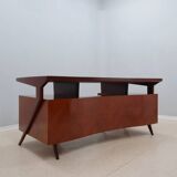 Bureau courbé vintage de design italien 1950