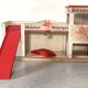 Majolu mobiloil wooden garage with elevator and lighting