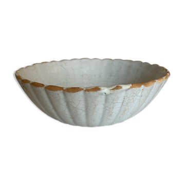 Enamelled earth godrons cup Vieux Moustiers 19th