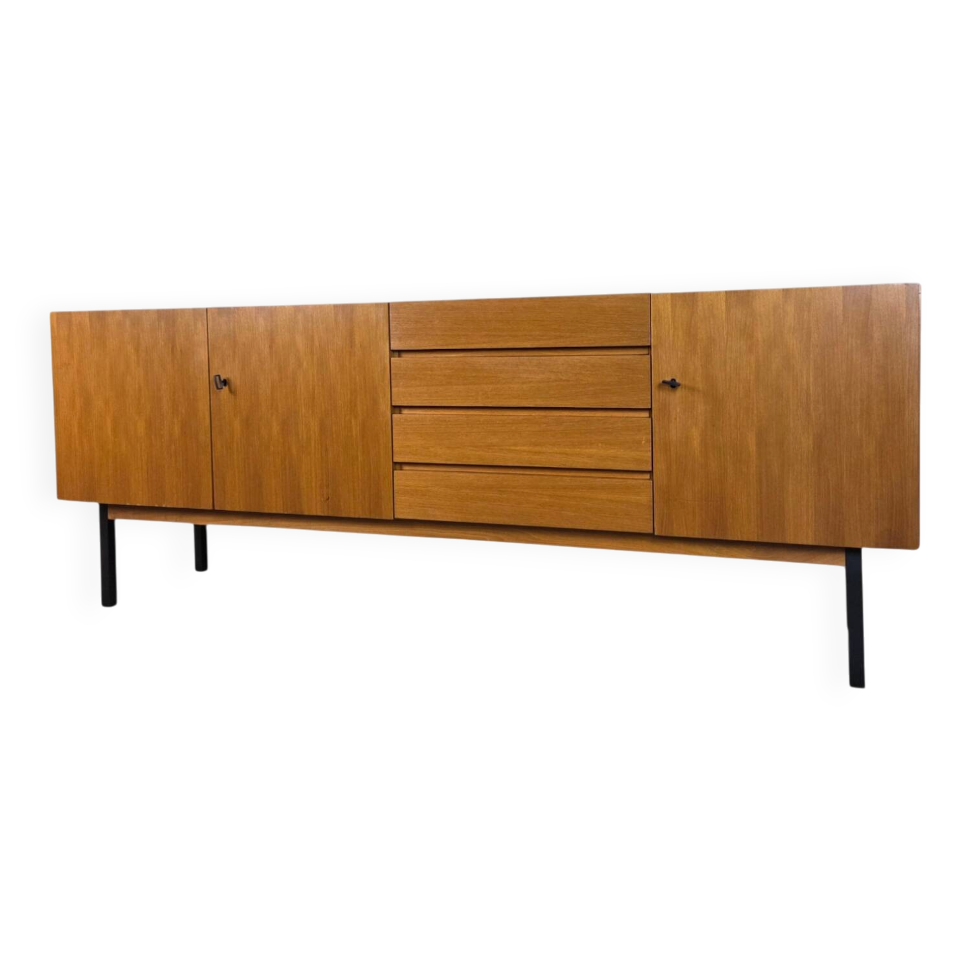 Vintage 60s - 70s German sideboard, walnut TV cabinet