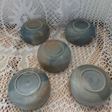 5 antique stoneware bowls