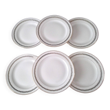 6 Flat plates in Chartres-sur-Cher porcelain, Limoges paste and enamel