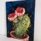 Peinture ancienne huile sur toile cactus signée Claudel