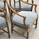 Set of 4 vintage McGuire rattan chairs with cushions.