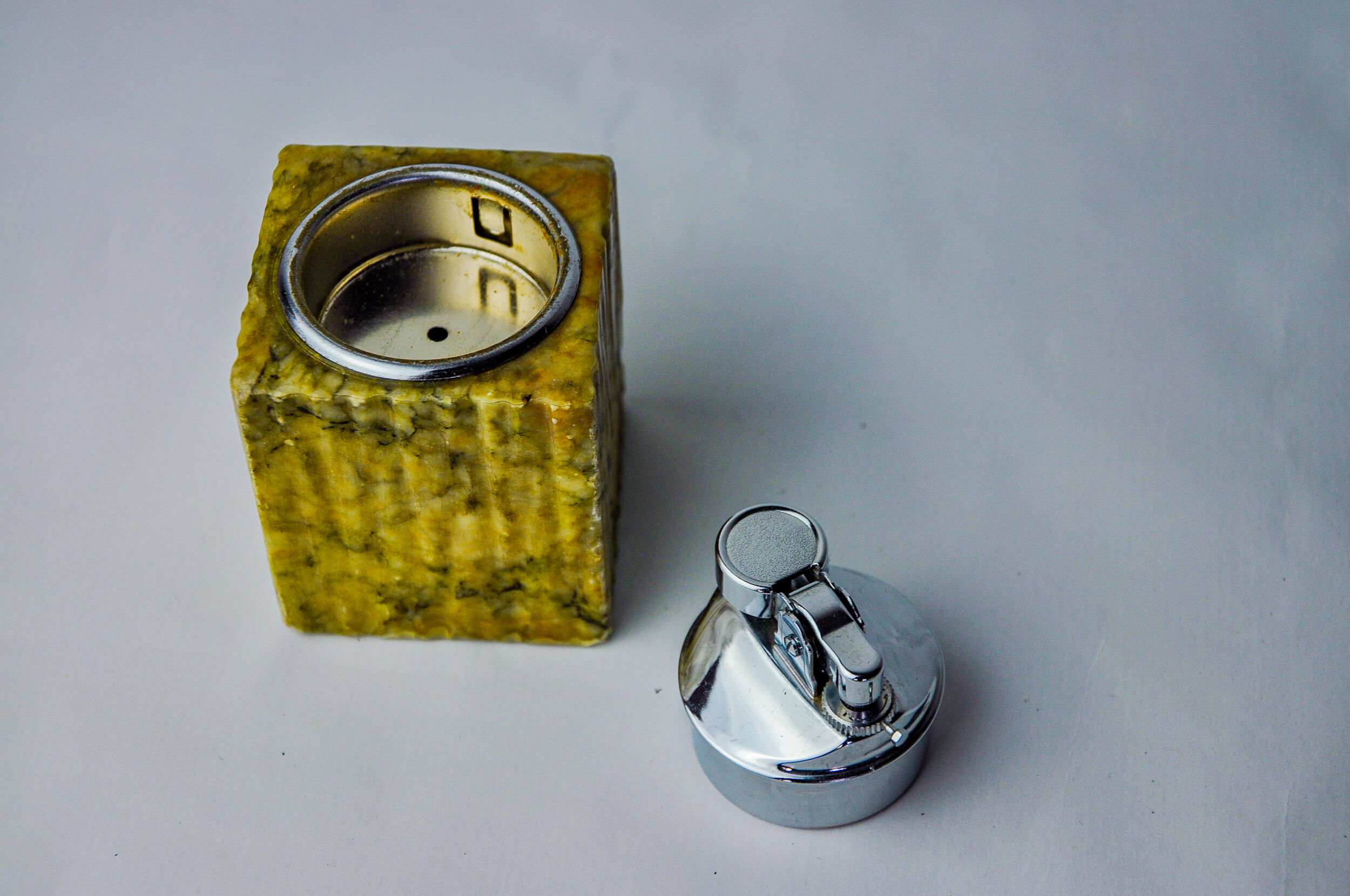 Briquet en albâtre beige par Romano Bianchi, Italie, 1970