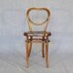 Set of 4 mismatched bistro chairs, 1900 to 1930 with wooden seats, Thonet, Baumann