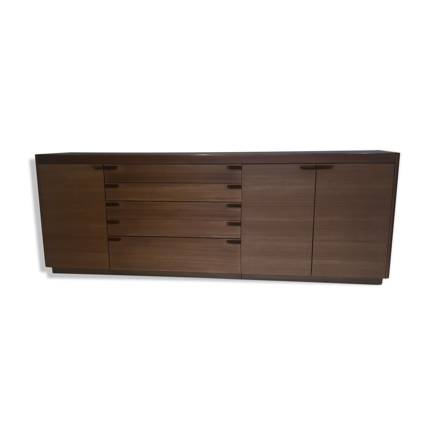 Buffet Bas Ligne Roset – Bois Et Métal – Noir – 250 Cm – 4 Portes, 2 Tiroirs – Occasion