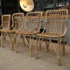 Lot de 4 chaises en rotin 1960