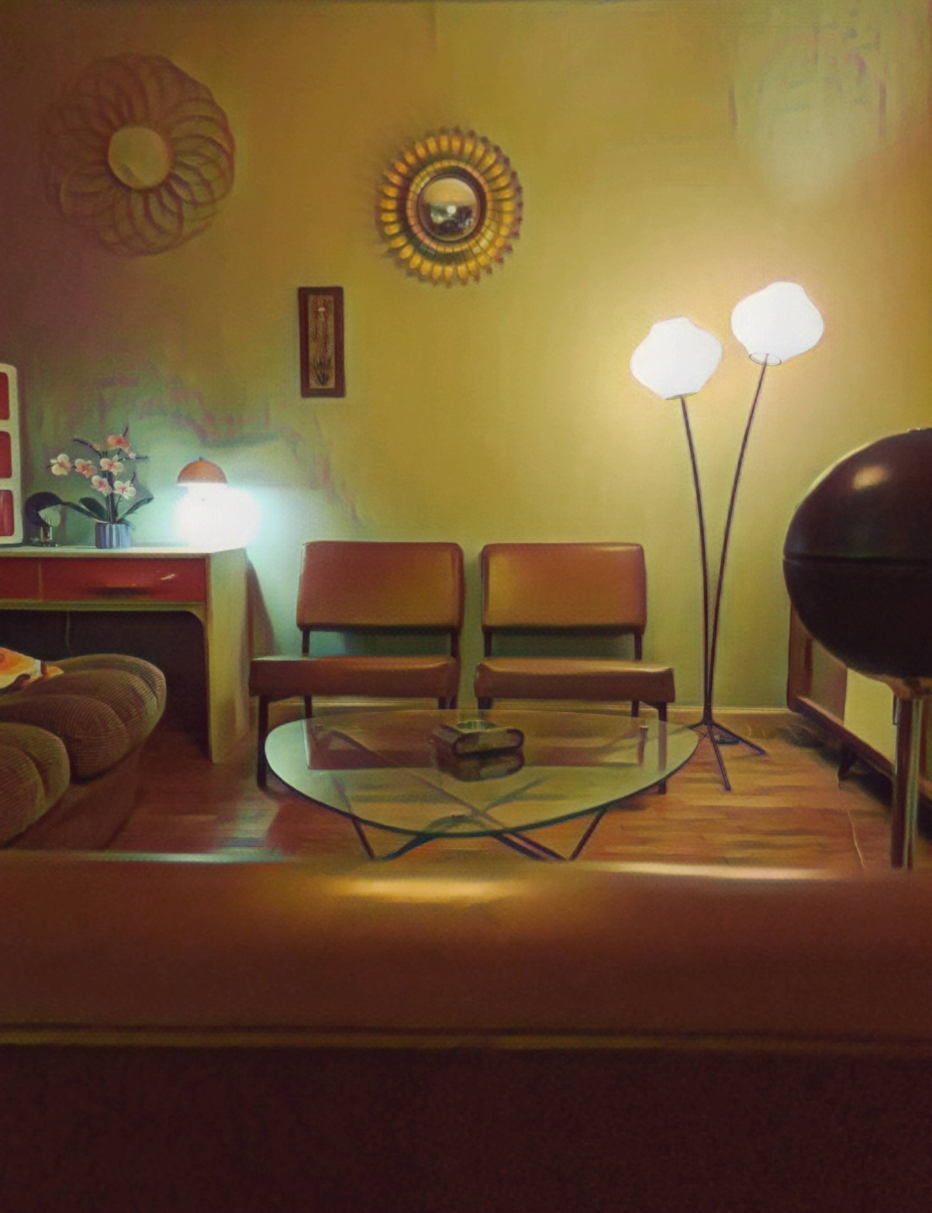 Trio of modular dlg P.Guariche armchairs 1960's