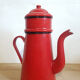 Set of enamelled coffee pots