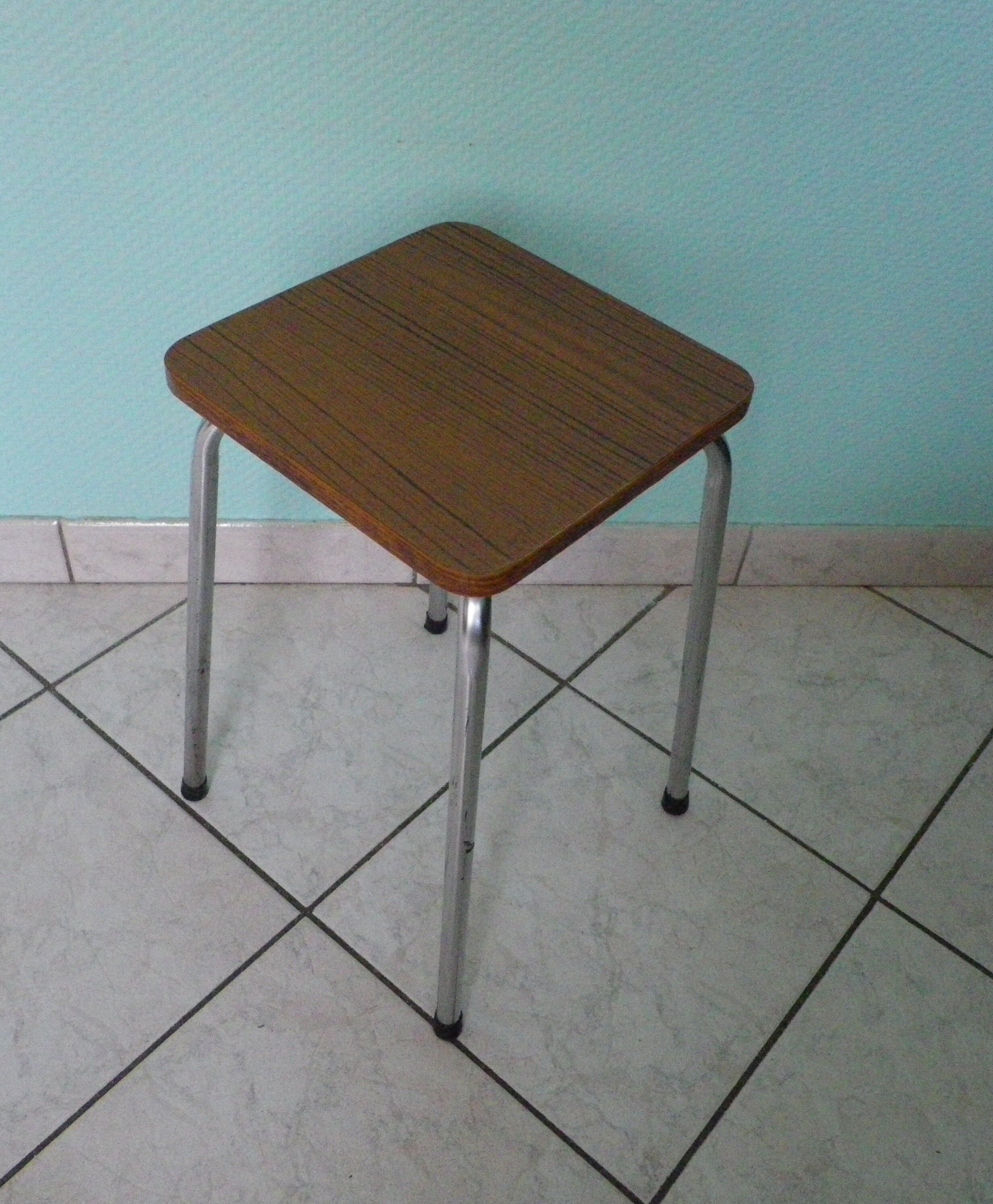 Black streaked brown formica stool 70