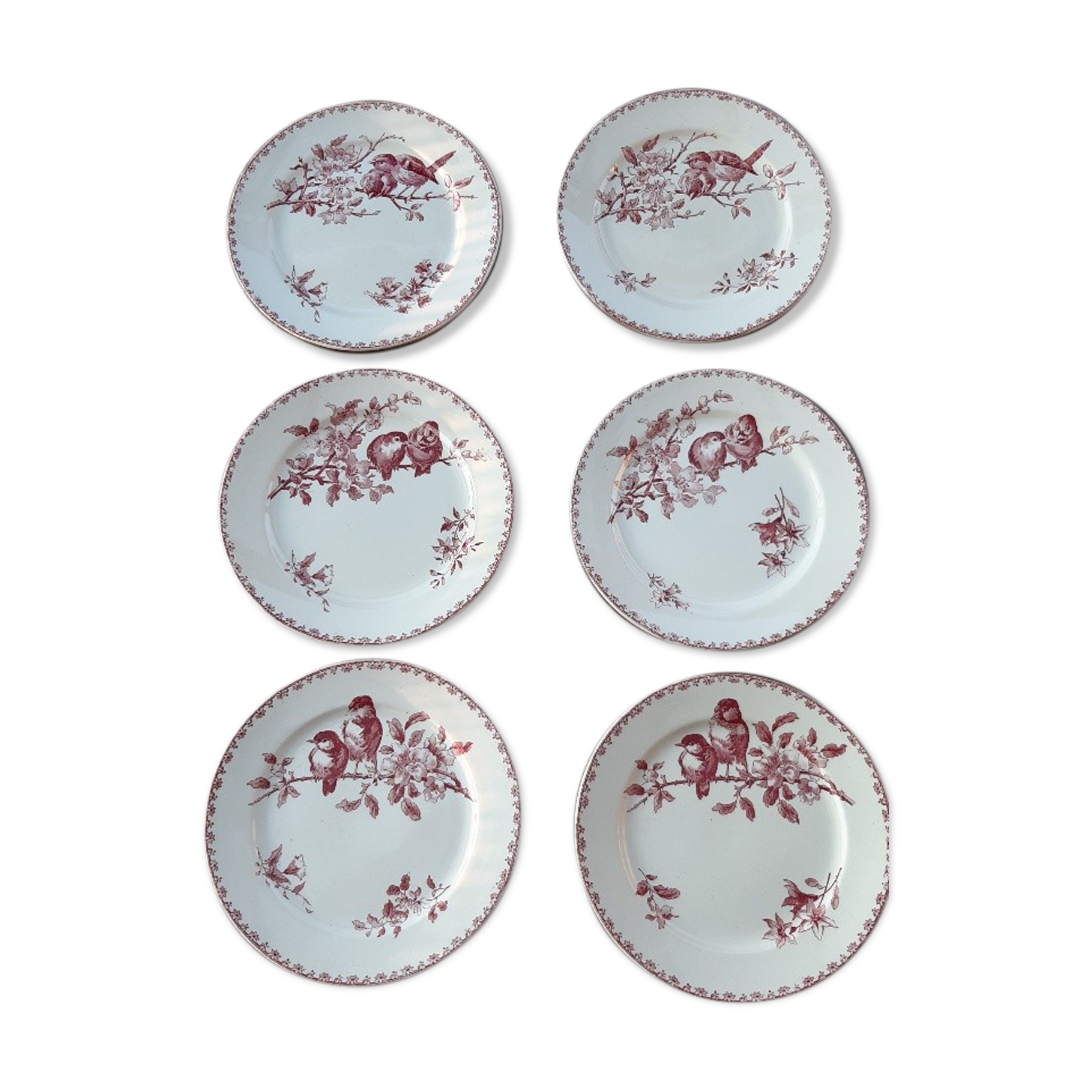 Set of 6 flat plates Sarreguemines Favorite