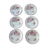 Set of 6 flat plates Sarreguemines Favorite
