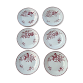 Lot de 6 assiettes plates Sarreguemines Favori