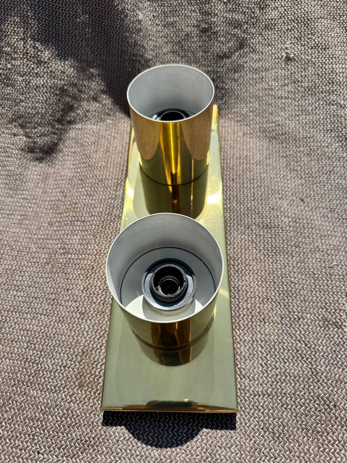 60s minimalist brass wall lamp by Beisl Leuchte, Germany