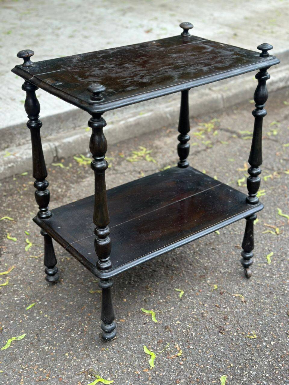 Vintage Napoleon III shelf from the 18th century in turned solid wood.