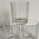 Three Art-Deco crystal whiskey glasses with cut sides