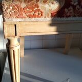 Set of 6 chairs sober wooden with fabric of Louis XVI style