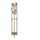 Lampadaire en bois de pin avec vitrail fait main de style Japandi