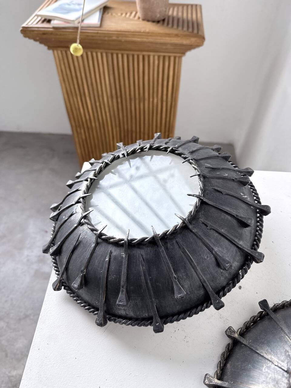 Brutalist "nail" wall sconces
