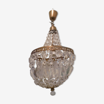 Chandelier ceiling lamp balloon grapevines glass & brass 1 fire