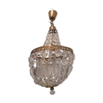 Chandelier ceiling lamp balloon grapevines glass & brass 1 fire