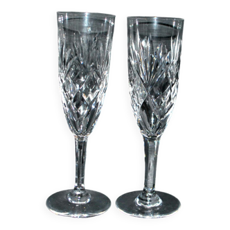 Set of 2 Chantilly champagne flutes in Saint-Louis crystal