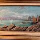 Peinture à l'huile vintage de paysage marin impressionniste français