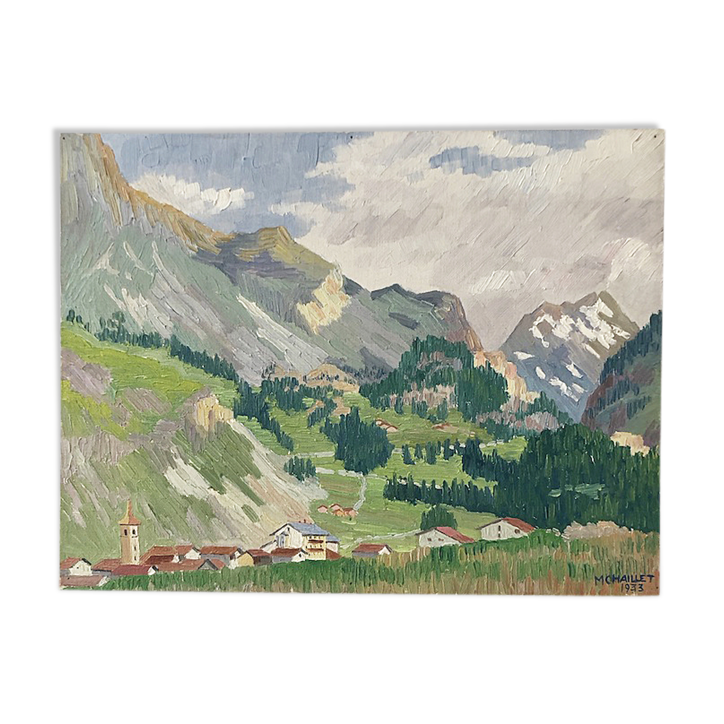 Oil painting landscape mountain 1933