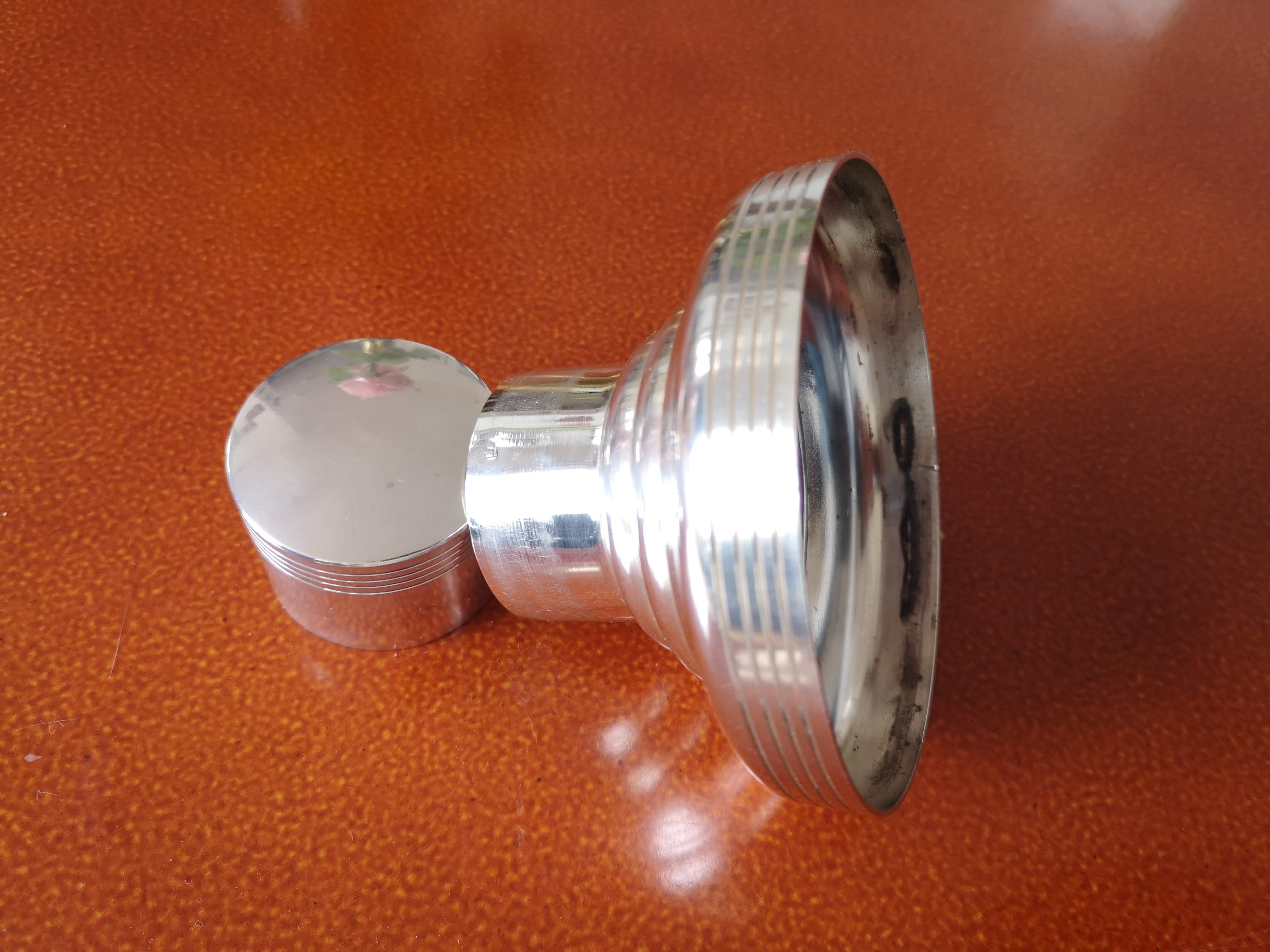 Shaker Art Deco silver metal punched