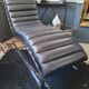 Black leather chaise longue divan