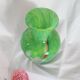 Speckled green crystal vase by mf cristal de paris