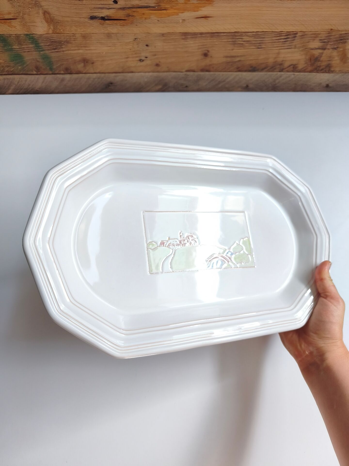 Plat long Niderviller modèle champêtre vintage