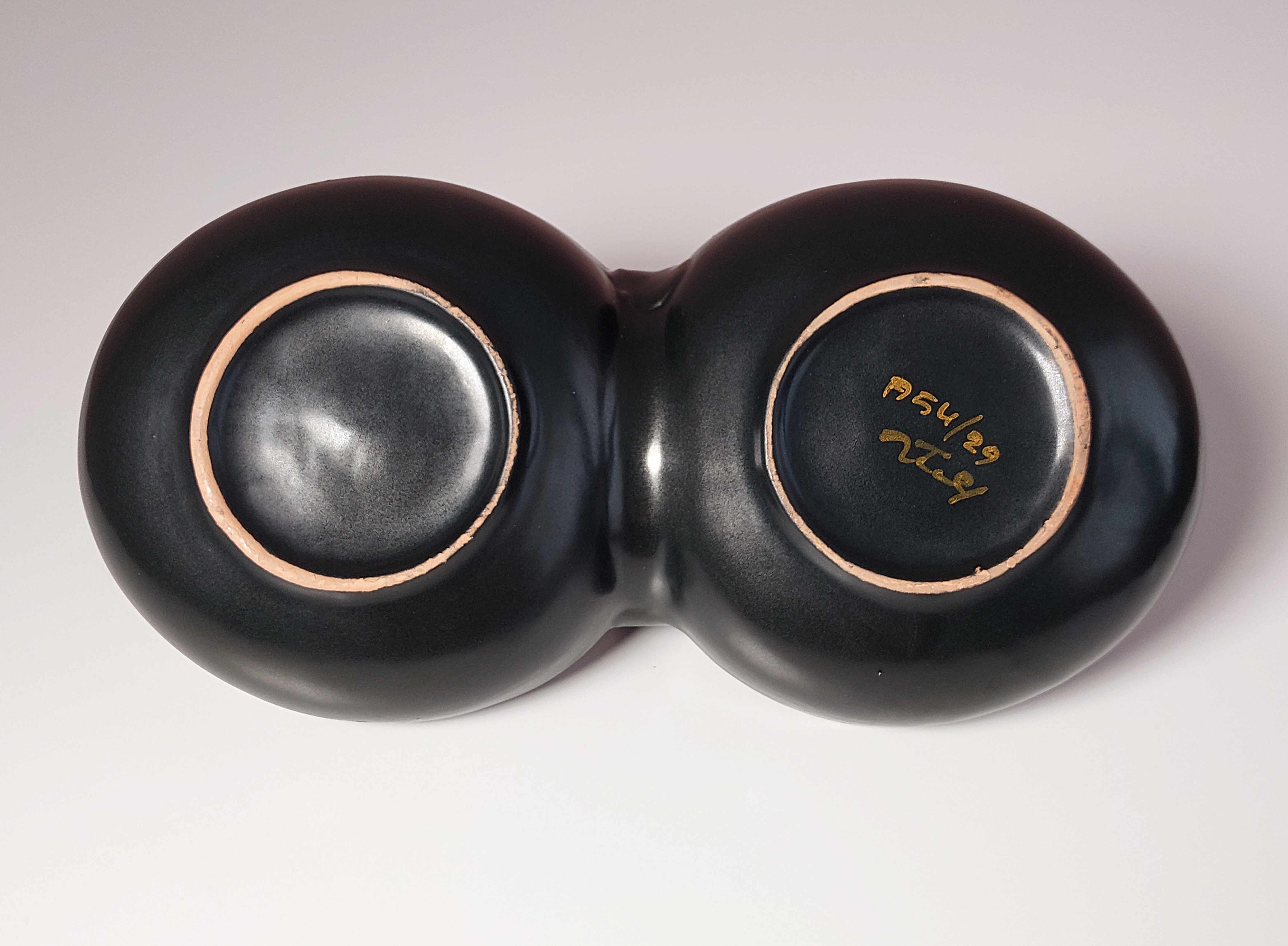 Italian ceramic serving bowl by aldo londi for bitossi 1950's