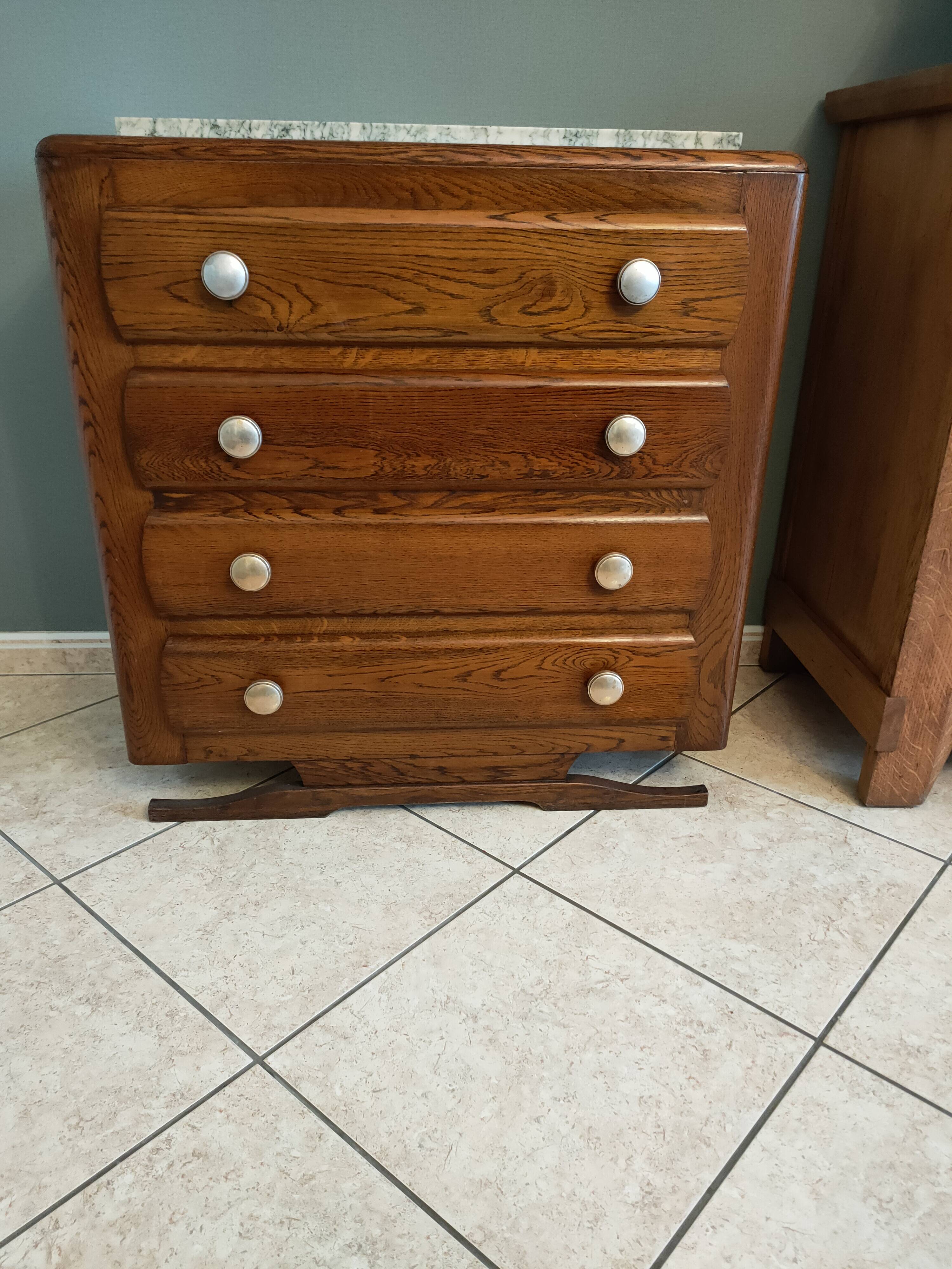 40-50s chest of drawers in solid oak