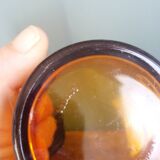 Duralex tea set, 6 large amber glass cups and saucers