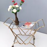 Brass Serving Cart with Glass Shelves, Italy