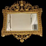Miroir Napoléon III en stuc doré