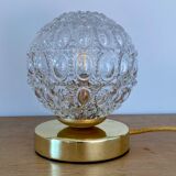 Vintage globe table lamp in molded glass