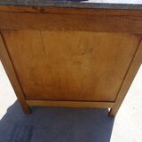 Large Art Deco bedside table in light oak