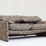 Canapé 2 places Cassina Maralunga par Vico Magistretti en tissu Jacquard Panther