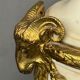 Paire de vases style Louis XVI. Marbre blanc et bronze doré.