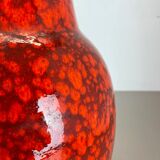 Pottery fat lava multi-color red black floor vase made by scheurich, 1970s
