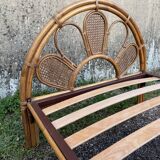 Single rattan and peacock cane bed