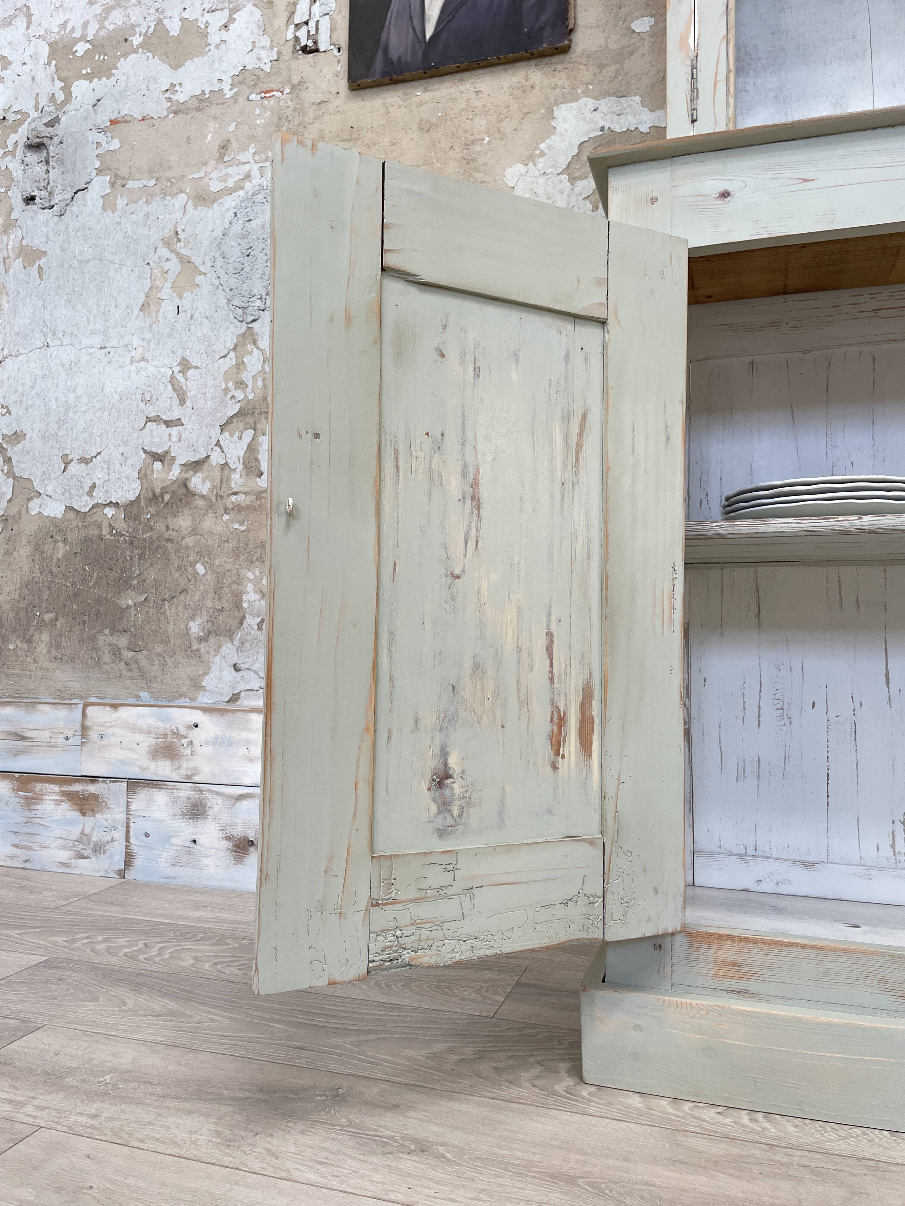 Furniture two body showcase, around 1900.