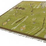 Handmade Tribal Decorative 309 cm x 430 cm Green Wool Carpet