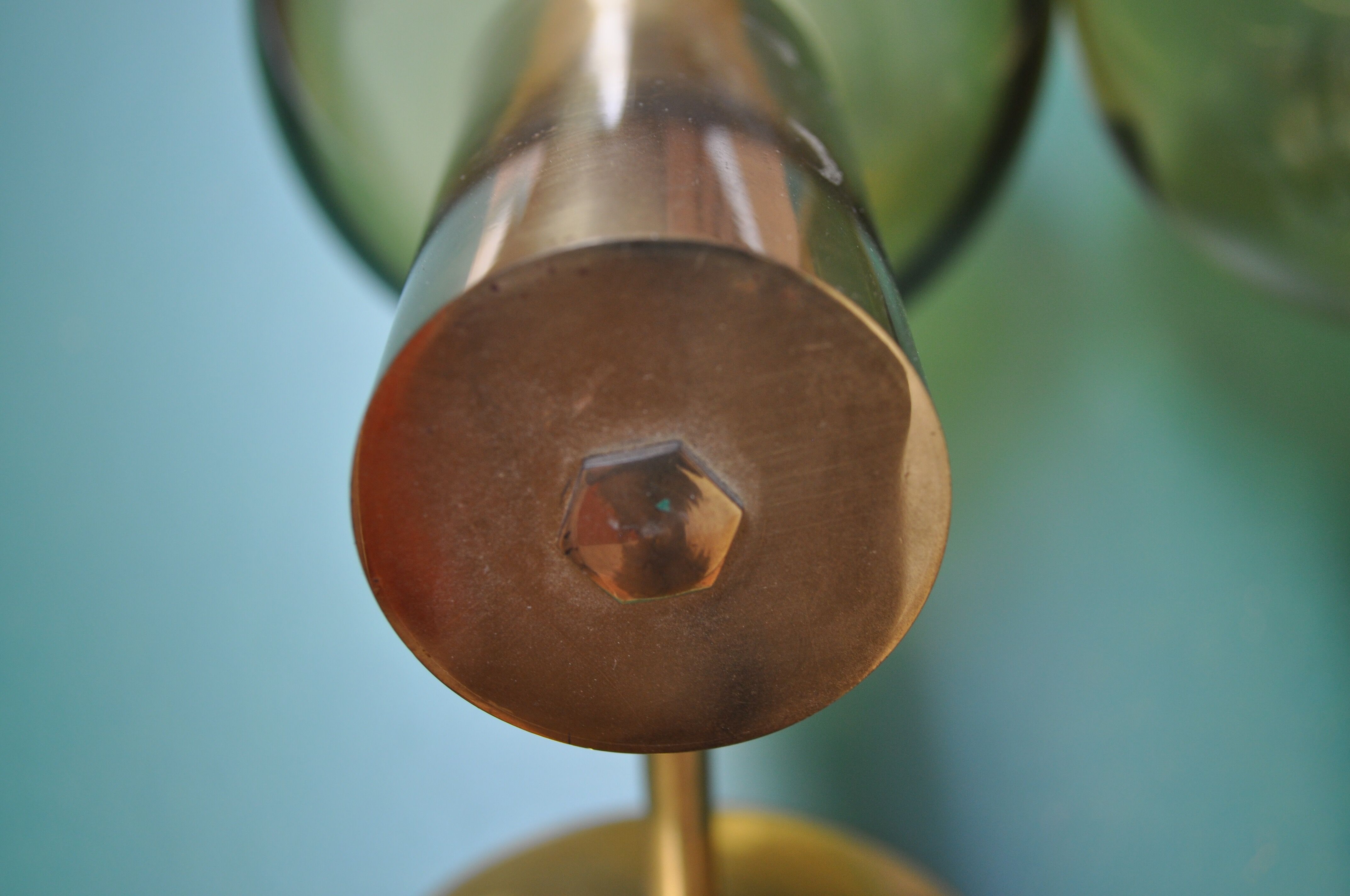 Pair of wall lamps brass and blown glass, Denmark 1960