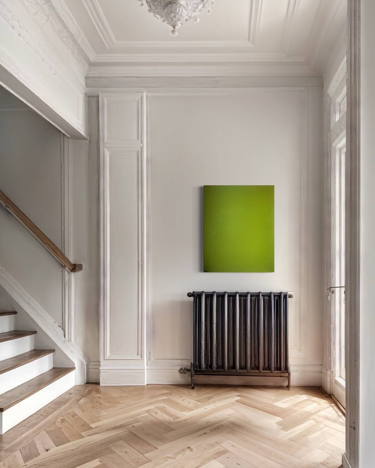 Abstract Monochrome anise green 100x81 cm